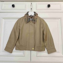 Veste de luxe pour enfants, design coupe-vent, manteau à revers pour bébé, taille 100-150, logo brodé, vêtements pour garçons et filles, Nov05