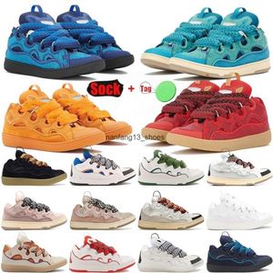 Designer de luxe Lavis Casual Chaussures Cuir Curb Baskets Femmes Chaussures Extraordinaire En Cuir De Veau En Caoutchouc Nappa Plate-Forme Semelle Lanvens Hommes Baskets Chaussures De Plein Air