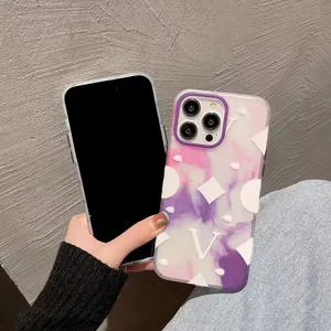 Estuches de teléfono de cuero de diseñador de lujo para IPhone 14 Plus 12 13 11 Pro Max Xr 7 8 Plus Estuches de teléfonos polacos aburridos con letras de moda