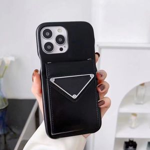 Fundas de teléfono de cuero de diseñador de lujo para iphone 14 13 12 11 Pro Max 14Pro 14Plus Nuevo diseño Carcasa trasera Paquete de titular de tarjeta de cambio pequeño Funda de móvil