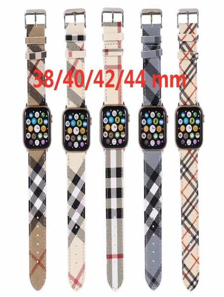 Luxury Designer Leather Watch Band para Apple Watch 6 5 4 SE Band Sport Leather Bracelet 42 mm de 38 mm para la serie iWatch 321 Ban7166265