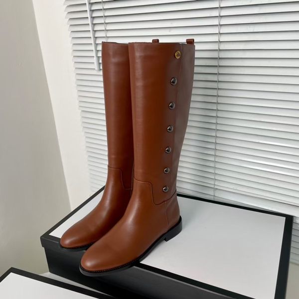 Botas de cuero de diseñador de lujo para mujer, botas de desierto, cueros reales, gruesos, zapatos de diseñadores de invierno, botas altas con plataforma