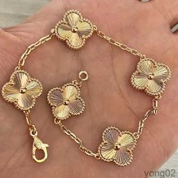 Bracelet de chaîne à maillons de luxe de créateur trèfle à quatre feuilles pour femmes, Bracelets en or 18 carats à la mode, bijoux U6 16xw9 6HQ81