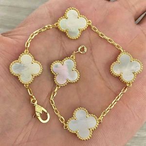 Bracelet de chaîne à maillons de luxe de créateur trèfle à quatre feuilles pour femmes, Bracelets en or 18 carats, bijoux U6 16xw9 12