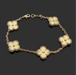 Bracelet de chaîne à maillons de luxe pour femmes, trèfle à quatre feuilles, mode, or 18 carats, bijoux, sélection multicolore