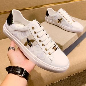 Luxe Designer Little Bee Witte Schoenen Heren Board Top Koeienhuid Sneakers Lederen Casual Trainers