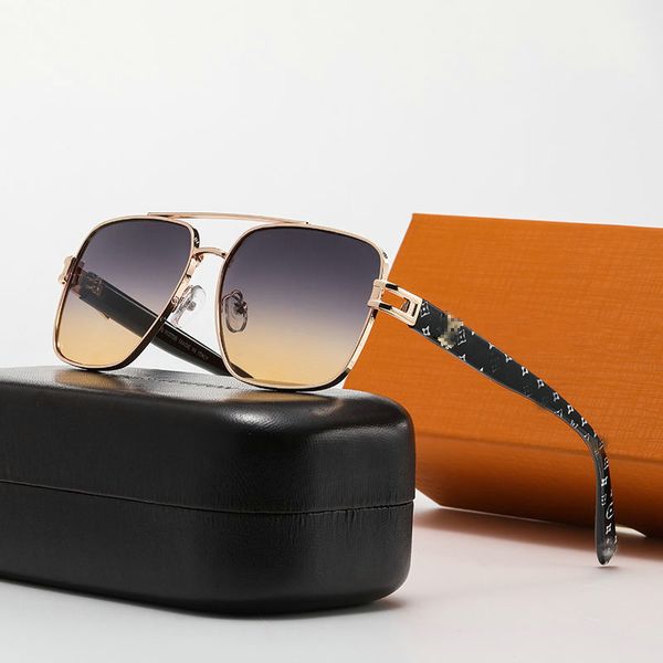 Diseñador de lujo Louiseities V Gafas de sol Hombres para mujeres Clásicos Marca Gafas de sol Playa Sombreado Protección UV Gafas Carta Flor Marco de metal Gafas de sol