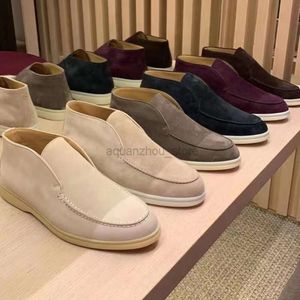 Luxe ontwerper LP Loafers schoenen open walk suède loro schoenen enkel laarzen mode dames glijden op heren wandelplats korte laars