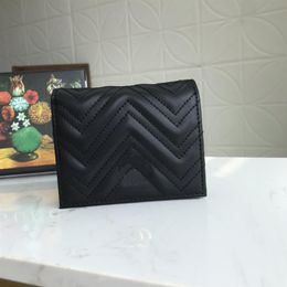 Luxe ontwerper Marmont Wallet Case topkwaliteit mode dames munt portemonnee zakje gewatteerd lederen mini short wallets hoofd creditcard251m
