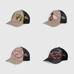 Designer de luxe Men Caps de baseball marque Tiger Head Hats Bee Snake Broidered Casquette Sun Hat Gorras Sports Mesh Trucker Cap