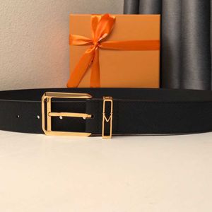 Luxe ontwerper Men Belt Fashion Vintage Naald Buckle Business Formal Dress Belts Width 35mm Premium Cowhide Belt met oranje doos