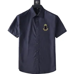 Luxe designer Heren Business Black Gold Borduurwerkhemd Herenhirt Hirt Stand Stand Kraag Button-Down Shirt M-3x