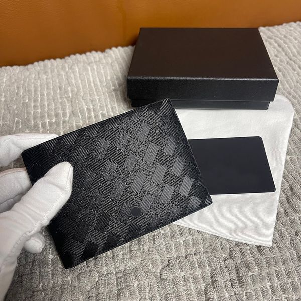 Diseñador de lujo para hombres de negocios Cartera de cuero genuino Clip de dólar Estuche de identificación Casual de cuero de alta calidad Monedero de moda para mujeres Carteras de tamaño pequeño El regalo viene con caja