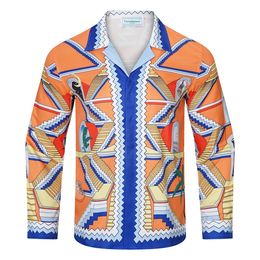 Luxus-Designer-Hemden für Herren, hochwertige Mode, neues Casablanca-Sommer-Casual-Druckhemd, schmales Langarmhemd für Herren, 21