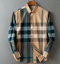 diseñador de lujo camisas de los hombres de moda casual de negocios social y camisa de cóctel marca Primavera Otoño adelgazar la ropa más de moda M-3XL Venta al por mayor