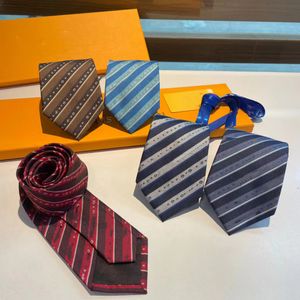 Designer de luxe Men's Tie Lousis Vouton Twill Silk Neck Designer Tie Aldult Jacquard Party Business Business Woven Fashion Top Fashion Design Hawaii Neck Blue