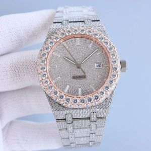 2023 Nieuw Zirkonia Horloge Heren Horloge Automatisch Mechanisch uurwerk Saffierglas Vol Diamanten Horloges Met Grote Diamanten Bezel
