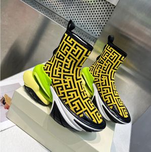 Luxe designer Men Dames Casual schoenen Gebreide Suede sneakers B-bold High Top Snakers Socks Schoenen Maat 35-45