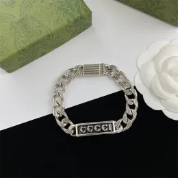 Bracelet de luxe pour hommes pour femmes, chaînes en argent, bracelets élégants en argent 925, bijoux en acier inoxydable, charme 2310163D