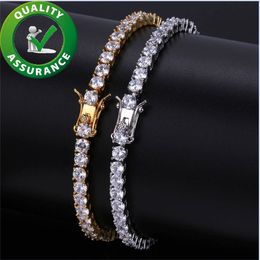 18K GOUD GOLDERDE 4MM CUBIC Zirconia Classic Tennis Bracelet for Men Women Iced Out Diamond armbanden Designer Charm Hip Hop Jewelry Fashion Accessoires