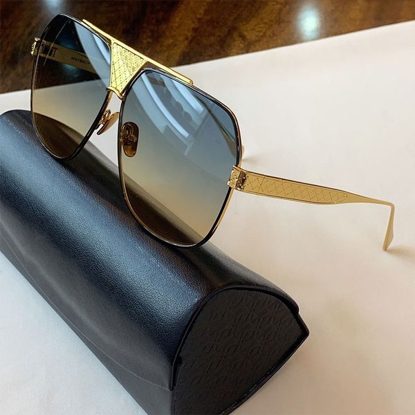 Diseñador de lujo Marca para hombre THE JUDGE Gafas de sol Nuevo Cuadrado Champagne Marco dorado Piloto Gafas de sol de moda UV400 con Boxs Judge para hombres y mujeres