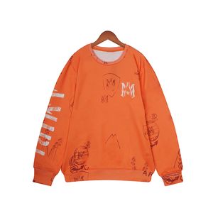 Luxe designer heren Sweatshirt met lange mouwen gewassen brief bedrukte sweatshirt modemerk bemanning nek pullover casual top oranje groen Azië maat m-2xl