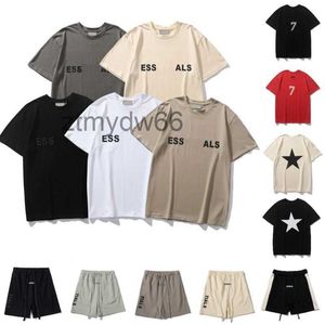 Luxe Designer Heren t-shirts Vrouwen T-shirt Shirt en Shorts Mannen Casual Gedrukt Sport T-shirts High Street Losse Korte Sleev End Ess tee W6m2