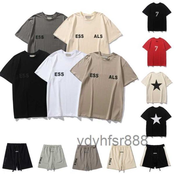 Designer de luxe Hommes T-shirts Femmes Tshirt Chemise et Shorts Hommes Casual Imprimé Sports T-shirts High Street Lâche Manches Courtes Fin Ess Tee AZW1