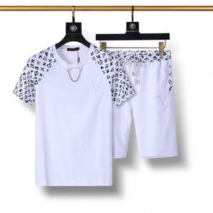Luxe designer heren tracksuit zomer mode mannelijke sets letters print shirts met korte mouwen