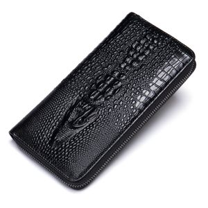 Luxe designer heren portefeuille koppelingszak houders munt portemonnee ontwerper tas pouch lange kleine rfid top laag cowhide vintage crocodile rits rits multi -compartiment