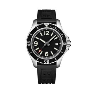 Luxe designer heren horloge roteerbare ringblack zwart blauw rubberen roestvrij staal saffierglas automatische mechanische beweging horloges183p