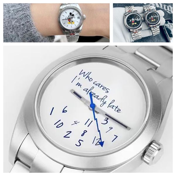 Montre de luxe pour hommes et femmes, mode automatique, mouvement mécanique, 41MM, classique, bracelet d'affaires, en acier inoxydable, montre décontractée