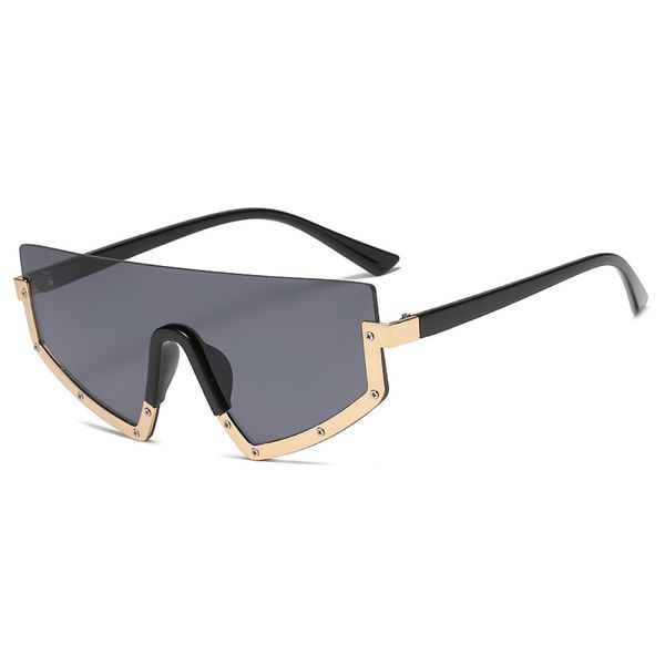 Diseñador de lujo Hombres Mujeres Gafas de sol de una pieza Lentes de resina Medio marco Gafas de sol UV400 para hombres JC2133