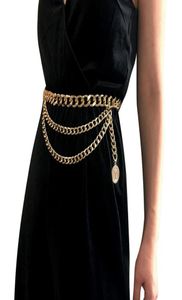 Concepteur de luxe Courrure métallique pour femmes rétro punk franges taille argenté ceinture dorée robe dames marque tassel chaîne femelle 4808146933