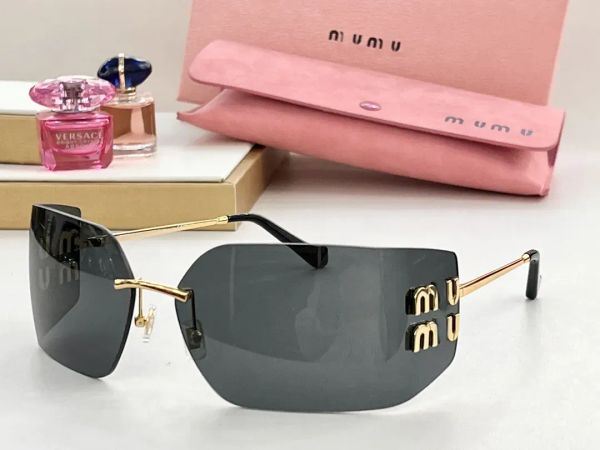 Lunettes de soleil de luxe Miu pour hommes et femmes Lunettes de soleil sans cadre Lunettes Miu Tendance Nouveau style avec changement de couleur Film progressif avec boîte