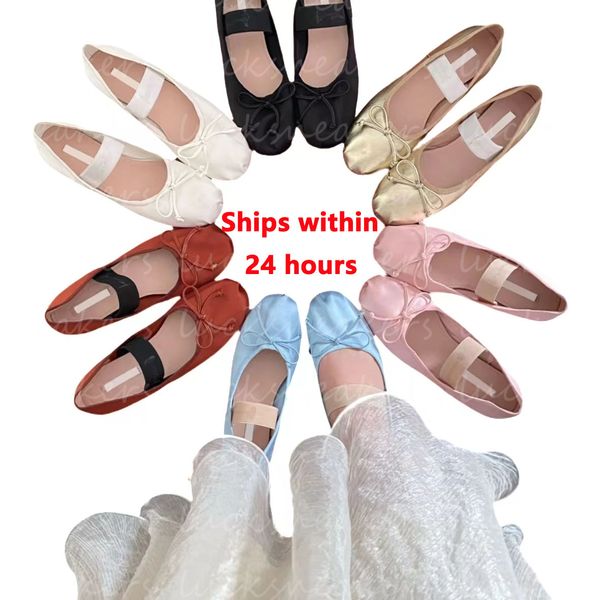 Diseñador de lujo Miui Tacones altos Zapatillas de ballet Zapatos casuales de yoga Zapatos casuales de mujer Zapatos de vestir Zapatos de coreógrafo Zapatos de lona de cuero Miui Lazo negro blanco rosa