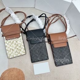 Sac de téléphone mobile de créateur de luxe Femme Sac d'épalsine Fashion Messenger Squone Mobile Phone Mobile Sacs coachs crossbody Brun Brown blanc transversal Small Square Sac