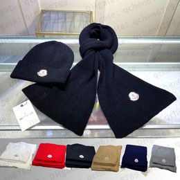 Écharpe MoncIer de luxe de styliste, ensemble de chapeaux tricotés, unisexe, chaud, en cachemire, à la mode, classique, cadeau essentiel, hiver 2024