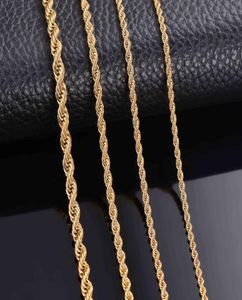 Luxe designer ketting 1 stuk gouden kleurbreedte 2 mm25 mm3mm4mm5mm5mm6mm touwketting kettingbeschrapband voor mannen vrouwen roestvrij 2689273