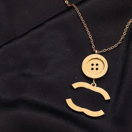 Luxus-Designer-Halskette, Choker-Kette, 18 Karat vergoldeter Edelstahl mit Stempel-Buchstaben-Anhänger-Halsketten für Mode-Frauen-Schmuck, Weihnachtsgeschenke