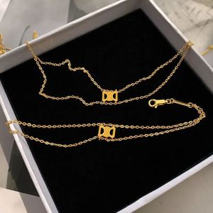 Luxe Designer Ketting Choker Ketting 18K Verguld Messing Koper Kristal Letters Hanger Kettingen Voor Dames Mode Bruiloft