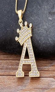 Collier de créateur de luxe Copper Zircon AZ Crown Alphabet Pendant Chain Colliers Punk Hiphop Style Fashion Woman Initial Nam6115601