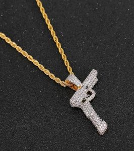 Luxe designer ketting hiphop goud zilveren kleur vergulde koper ijs uit micro verhard cz pistool hangers heren charm sieraden9586750