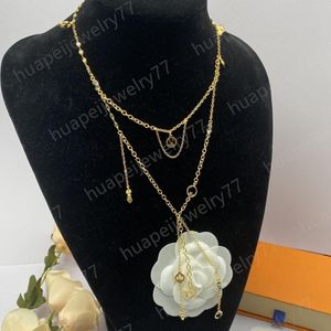 Luxe Designer Ketting Vrouwen Kraag Keten Trui Keten Kwastje Lange Ketting Brief Bloem 18K Vergulde Ketting Hoge Kwaliteit Bruiloft Sieraden