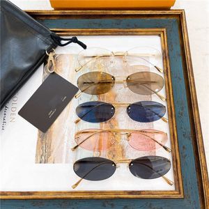Designer de luxe nouvelles lunettes de soleil pour hommes et femmes 20% de réduction sur la mode ovale sans monture de F