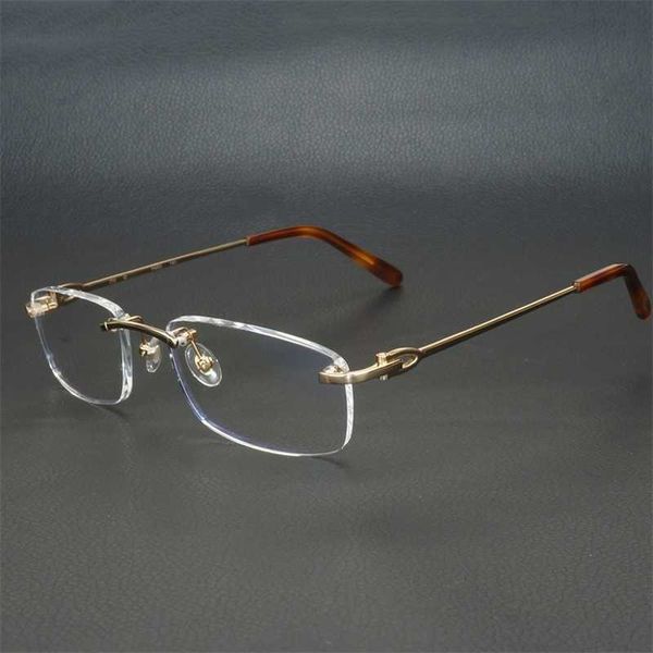 Designer de luxe Nouveaux lunettes de soleil pour hommes et femmes 20% de réduction sur les montures carrées en métal pour hommes et femmes Lunettes sans monture Lunettes à monture optique Lunettes pour ordinateur 9011