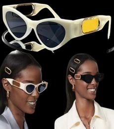 Luxe ontwerper O Lock White Acetate zonnebril Fol029 Tempel Gold Metal Oversized Olock Logo Cat Oog Acetaat Officiële website STA3219411