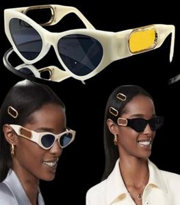 Diseñador de lujo O Lock Gafas de sol de acetato blanco Fol029 Templo Gold Metal Olock Olock Logotipo Cat Eye Acetate Sitio web oficial STA9858941