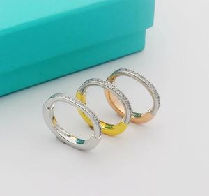 Luxe ontwerper origineel gegraveerde diamanten ring 18k goud zilver roos 316l roestvrij staal Letterringen Dames Heren Bruiloft Sieraden Dame Feestgeschenken VS 6 7 8 9