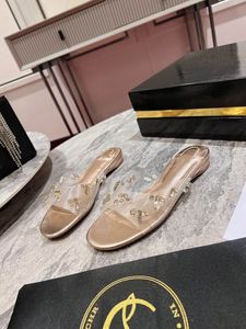 Luxe designer originele hakken slippers dame muilezels glijden op glijbanen rubberen jurk schoenen